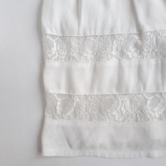 Pleated rayon skirt with lace detail S/P - Picture 4 of 9